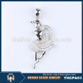 YHCPA Fashion girls jewelry dancing micro pave custom pendant designs sterling silver pendant